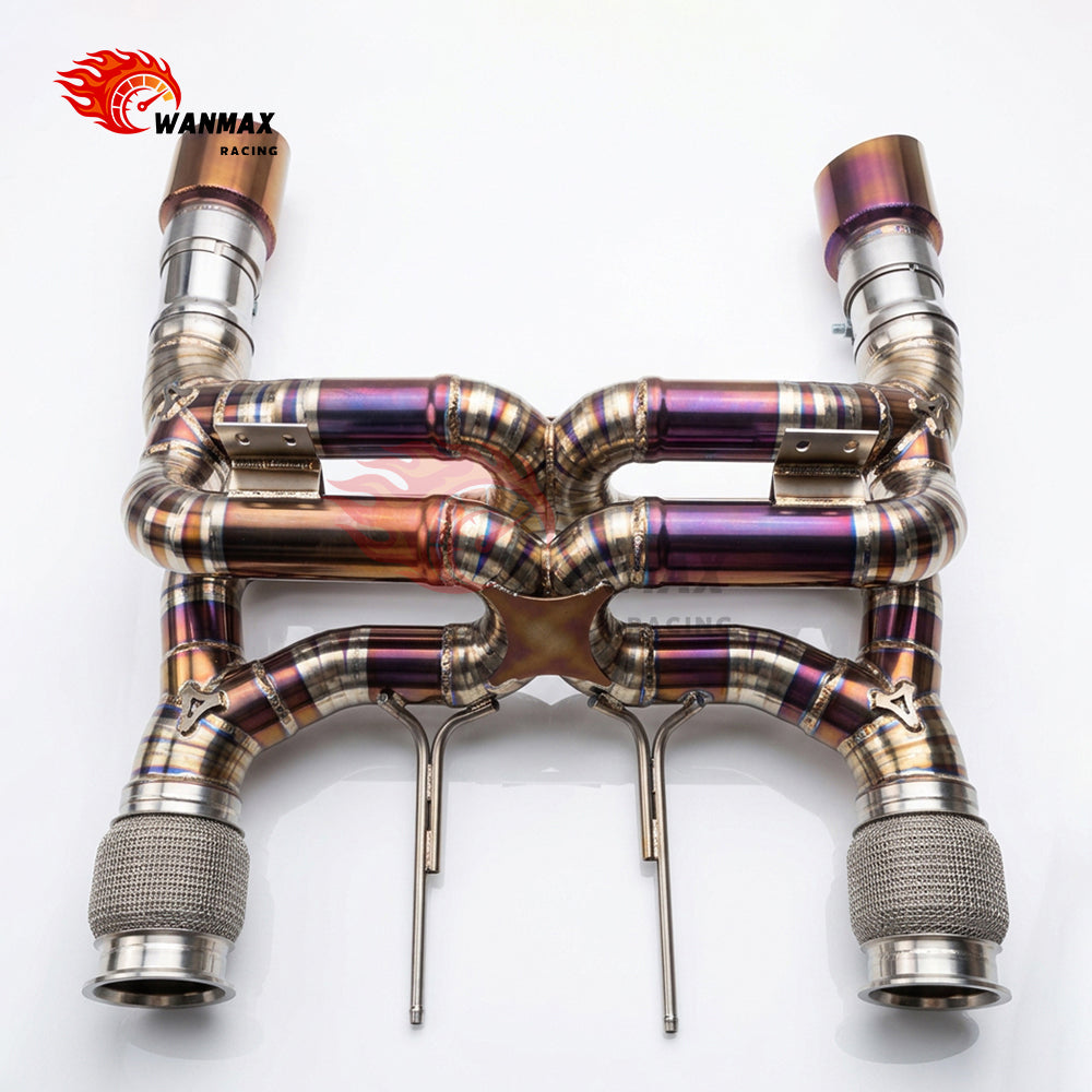 Lightweight Titanium Double-X Pipe Non-Valved Cat-Back Exhaust for McLaren 720S 4.0T V8 M840T 2017-2023