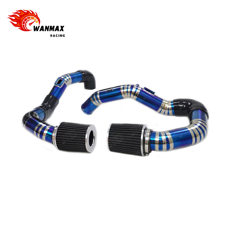 Bolt-On Titanium Front Intake Charging Pipe System for BMW F80 M3 F82 M4 S55 3.0T Engines with Washable Filters