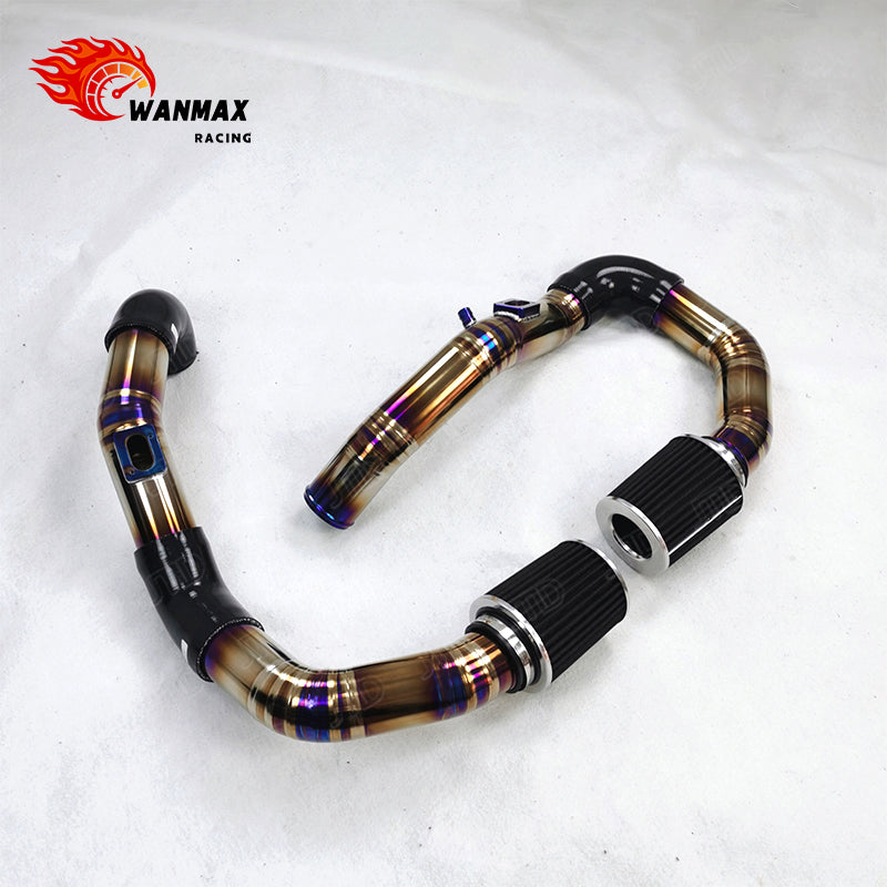 Front Mount Titanium Dual Air Intake System Kit with Twin Pipes for BMW F80 M3 F82 M4 S55 3.0T Engines