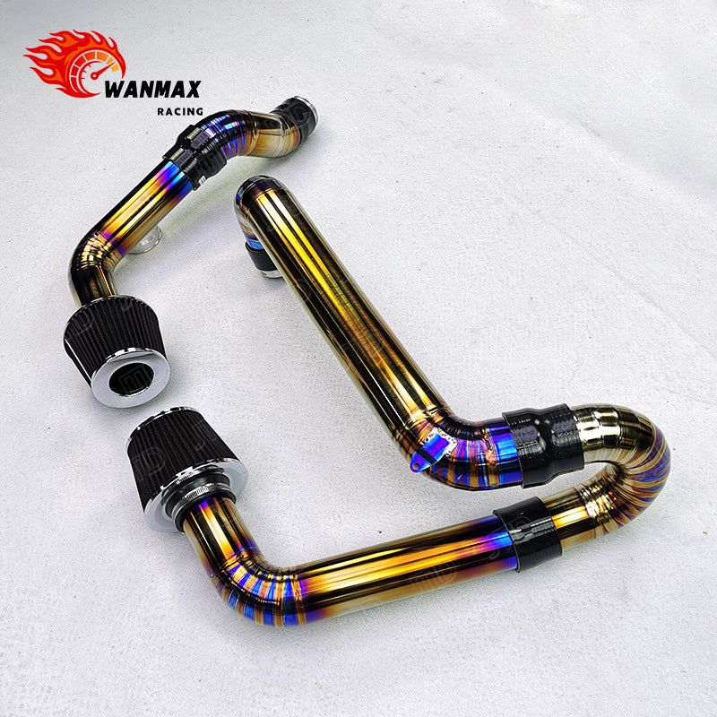 High Flow Front Mount Cold Air Intake Kit for BMW M3 G80 M4 G82 S58 Burnt Gold Titanium Performance Dual Induction System
