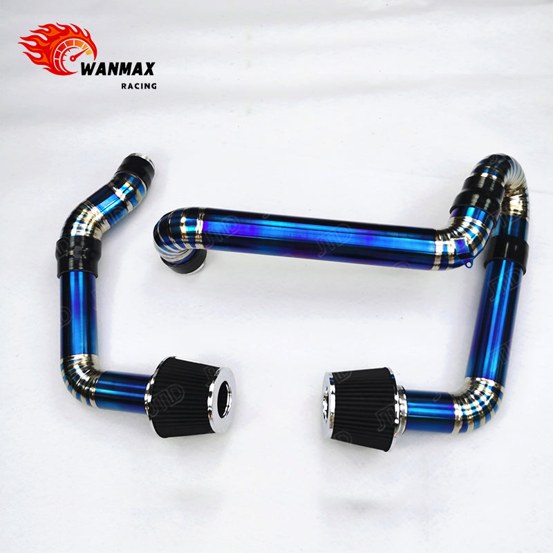 Luxury Front Mount Burnt Titanium Air Intake System Kit with Dual Pipes for BMW G80 M3 G82 M4 S58 3.0T Engines